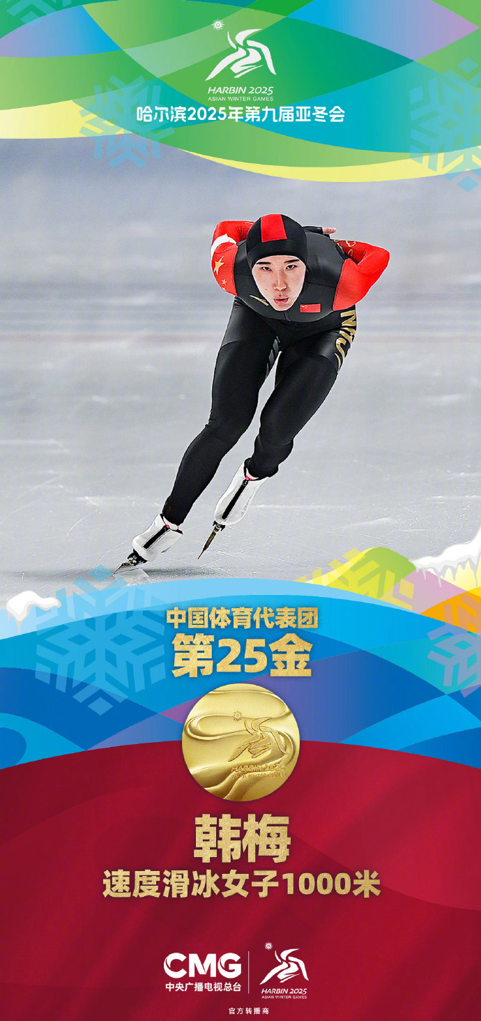 韩梅殷琦闪耀哈尔滨亚冬会速度滑冰赛场